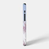 ワオの木のピンクの花を通り抜ける太陽の光線 iPhoneケース (左側面)