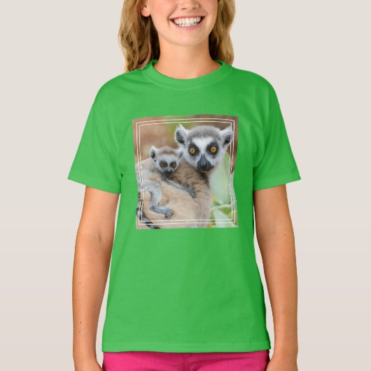 ワオキツネネズミの赤ちゃんがお母さんの背中に Tシャツ (正面)