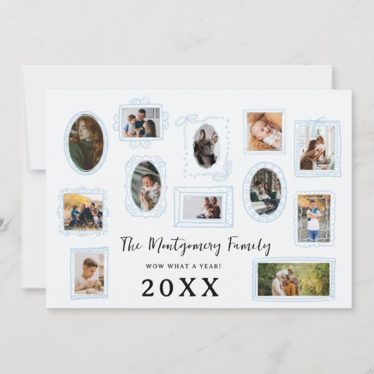 ワオ なんて1年! | 家族の写真 ギャラリー ウォール シーズンカード (正面)