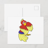 ワカケアオサギ（またはアオサギ）赤黄色 ポストカード (正面/裏面)