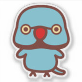 ワカケホンセイインコ 青雄 シール (正面)