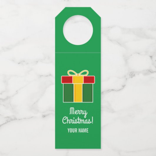 ワカスタムインボトルハンガー，クリスマスパーティー ボトルネックタグ (正面)
