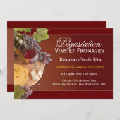 ワカスタムイン&チーズ招待状-フランスの 招待状 (正面/裏面)