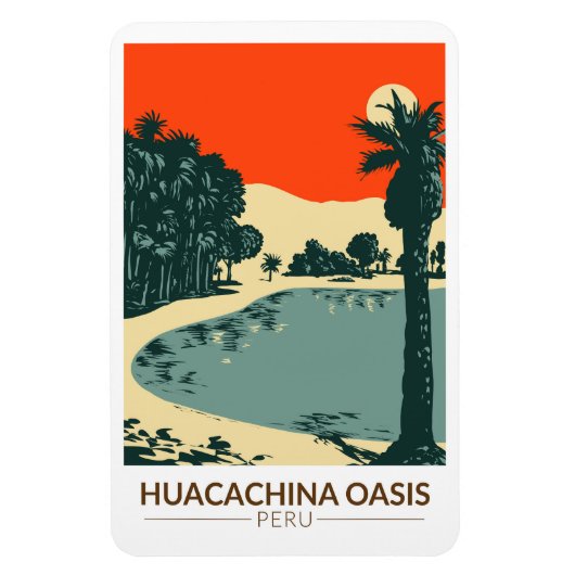 ワカチナペルートラベルアートヴィンテージ マグネット (縦)