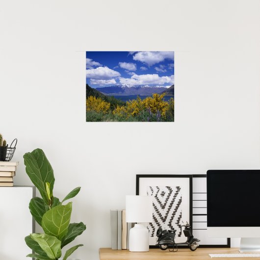 ワカチプ湖と驚くべきクイーンズタウン ポスター (ホームオフィス)