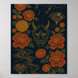 ワガラ「鬼の嵐：アー伝統的ト日本の」 ポスター