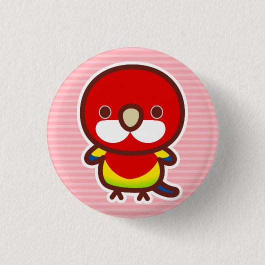 ワキアカインコ 缶バッジ (正面)