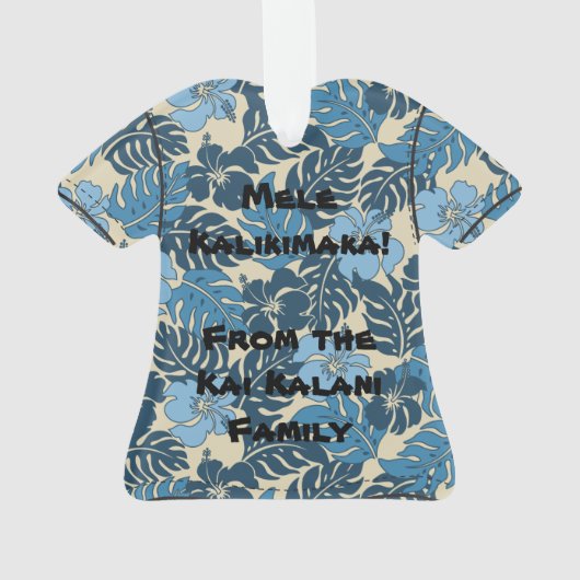 ワキニベイハワイアンハイビスカスヴィンテージアロハシャツ オーナメント (裏面)