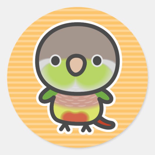 ワキミドリウロコインコ / パイナップル ラウンドシール (正面)