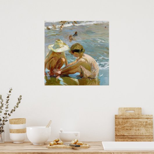 ワキン・ソローリャによる「傷ついた足」の絵画 ポスター (キッチン)