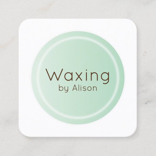 ワクシンエステティシャンミントグリーン スクエア名刺 (正面)