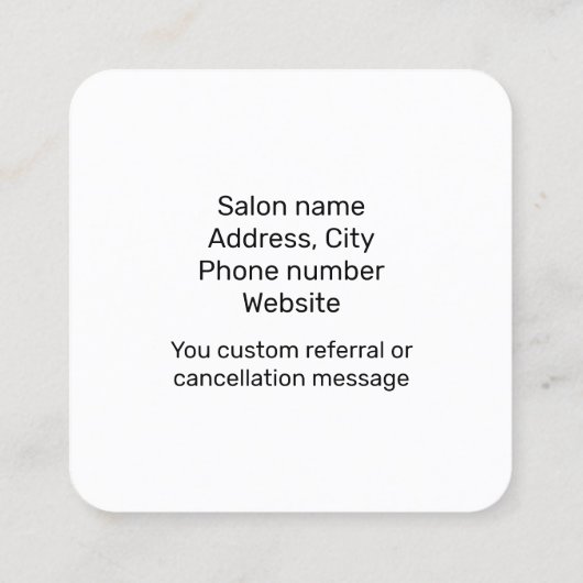 ワクシンエステティシャンミントグリーン スクエア名刺 (裏面)