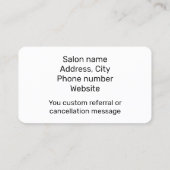 ワクシンエステティシャン  名刺 (裏面)