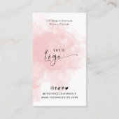 ワクシングアフターケアガイドピンク水彩美しい 名刺 (裏面)