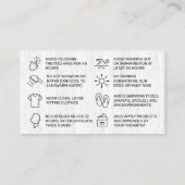 ワクシングウッド春アフターケアカード 名刺 (裏面)