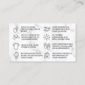 ワクシングマーブルピンクラグジュアリーアフターケアカード 名刺 (裏面)