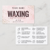 ワクシングマーブル金ゴールドピンクラグジュアリーアフターケアカード 名刺 (正面/裏面)