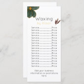 ワクシング技術者/エステティシャンゴールデンマルーンティール（緑がかった色） メニュー (正面/裏面)