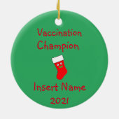 ワクチパーソナライズされたン接種セラミックオーナメント セラミックオーナメント (裏面)