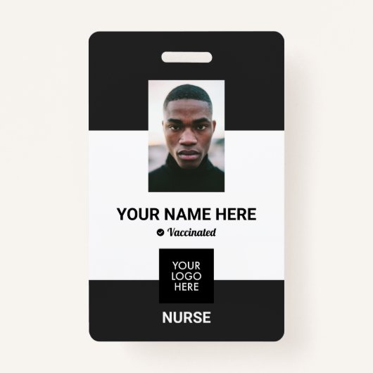 ワクチパーソナライズされたン接種済みIDアンチVaxナースバッジ バッジ (正面)