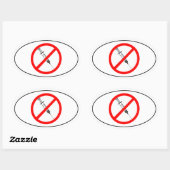 ワクチンなし 楕円形シール (シート)