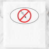 ワクチンなし 楕円形シール (バッグ)