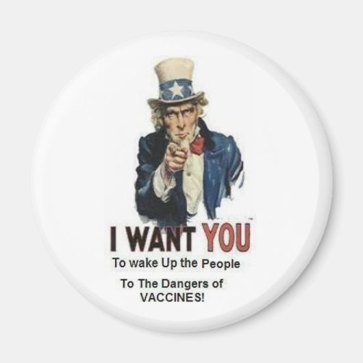 ワクチンの危険 マグネット (正面)