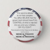 ワクチンの議論 缶バッジ (正面)