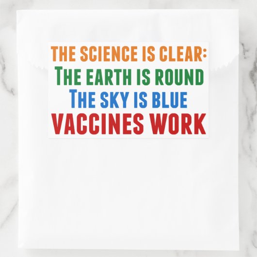 ワクチンは予防接種科学引用文 長方形シール (バッグ)