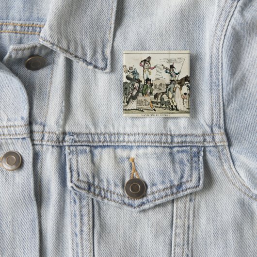 ワクチンを提供しているにせ医者医者の風刺漫画 缶バッジ (インサイチュ)