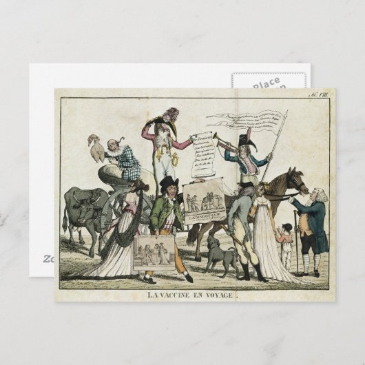 ワクチンを提供しているカック医師の戯画 ポストカード (正面/裏面)