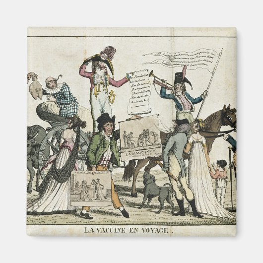 ワクチンを提供しているカック医師の戯画 マグネット (正面)