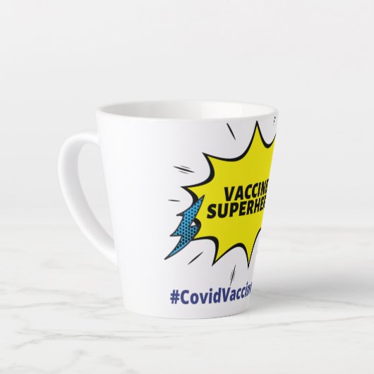 ワクチンスーパーヒーローマグ カフェラテマグ (左アングル)