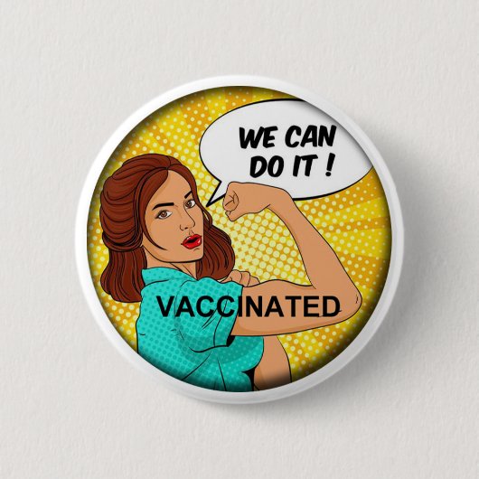 ワクチンボタンを使う 缶バッジ (正面)