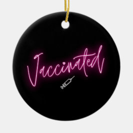 ワクチンモダン入りネオン書道ガーリーの詩 セラミックオーナメント