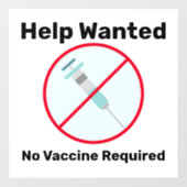 ワクチン不要の求人募集中 ウィンドウサイン (シート)