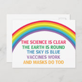 ワクチン作業衣服マスク虹彩科学引用文 ポストカード (正面/裏面)