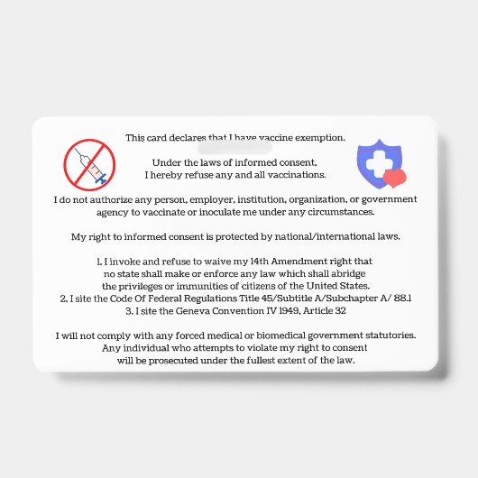 ワクチン免除カード バッジ (正面)