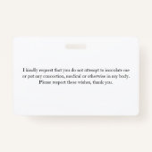 ワクチン免除カード バッジ (裏面)