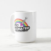 ワクチン完全接種で楽しいひと時を コーヒーマグカップ (正面左)