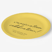 ワクチン接種お祝い |黄モダン色パーティー ペーパープレート (アングル)