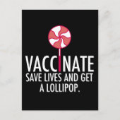 ワクチン接種を受おもしろいける ポストカード (正面)