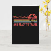 ワクチン接種を受け、旅行の準備が整っている カード (黄色い花)