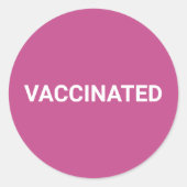 ワクチン接種マルチベリーピンク白のカスタマイズ可能シンプルな ラウンドシール (正面)