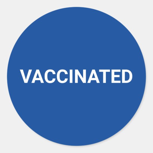 ワクチン接種済みの青色のカスタマイズ可能なシンプルクラシック ラウンドシール (正面)