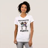 ワクチン接種済み/パーティー準備完了-ワイン Tシャツ (正面フル)