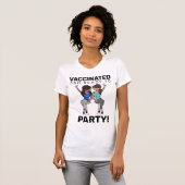 ワクチン接種済み/パーティー準備完了-ワイン Tシャツ (正面フル)