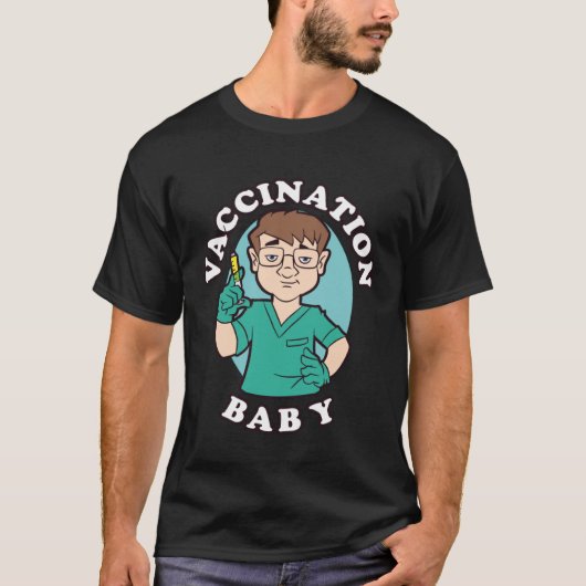 ワクチン接種2021私は予防接種インフルエンザの予防接種si tシャツ (正面)