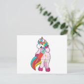 ワクチン接種＆注射の看護師として働くユニコーン ポストカード (スタンド正面)