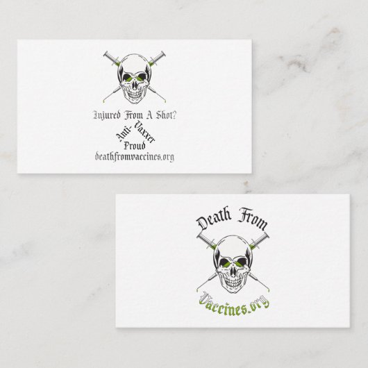 ワクチン標準名刺からの死亡 名刺 (正面/裏面)
